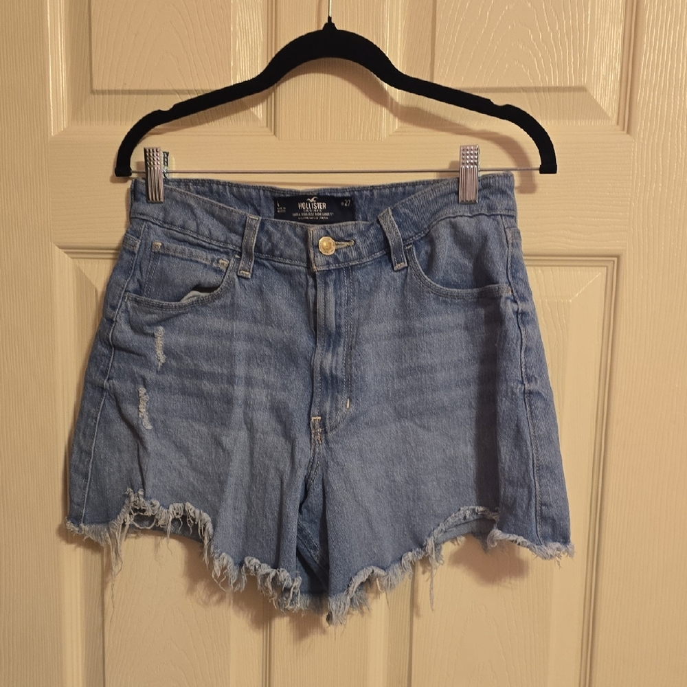 Hollister Light Blue Distressed Jean Shorts